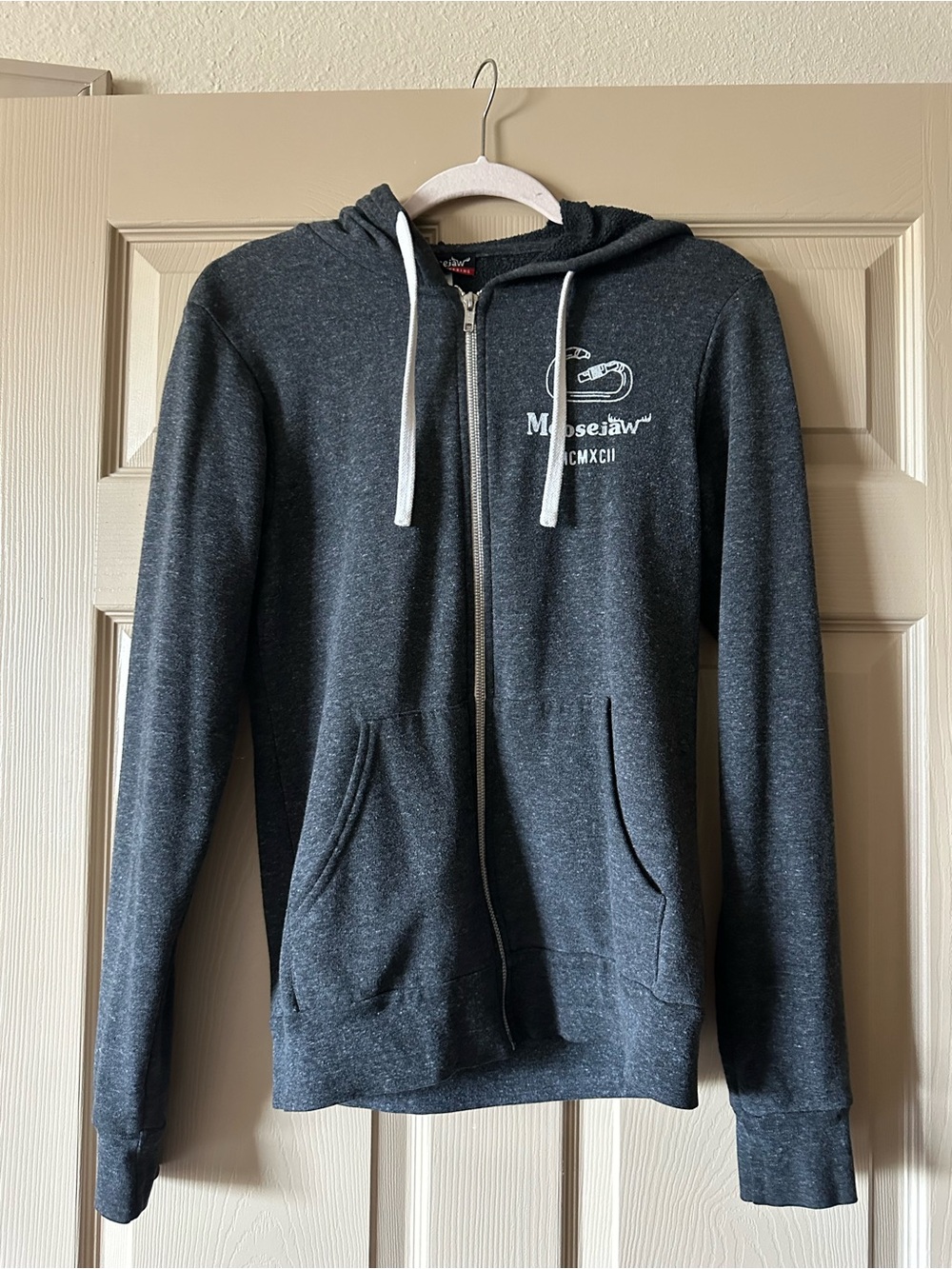 Moosejaw climbing Charcoal Zip-Up Hoodie